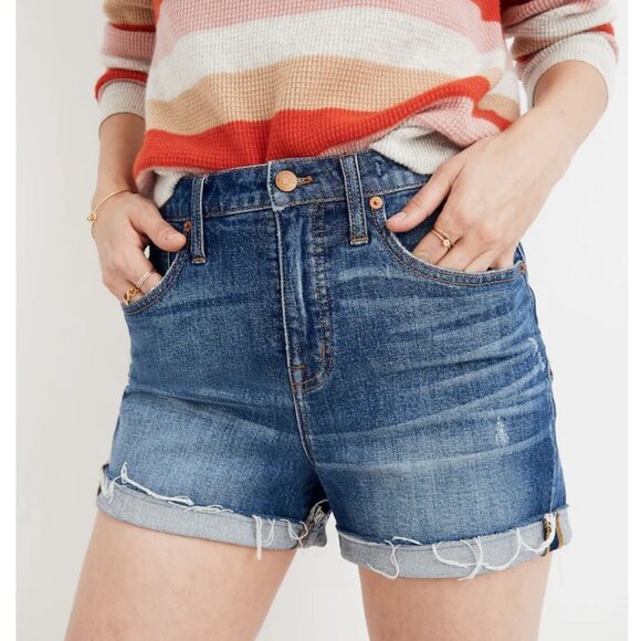 Madewell High-Rise Denim Shorts Glenoaks Wash Cutoff Edition F7019 Size 25 - Picture 1 of 11